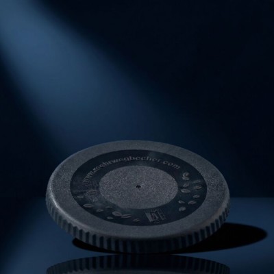 Reusable lid, 80 mm diameter, black